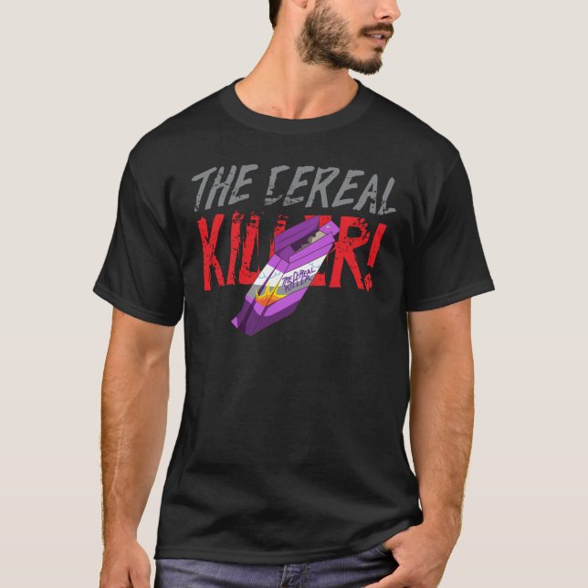 Rolig Cereal Killer Halloween-pun Svart T Shirt (Framsida)