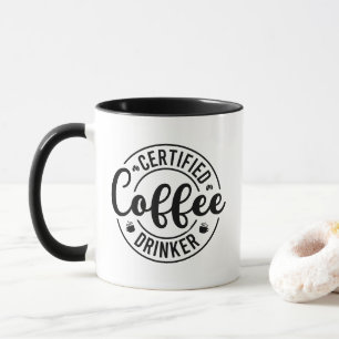Rolig certifierad kaffedrickare ordkonst mugg