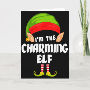 Rolig charmig alv Matchande familjegrupp Pj Jul Kort