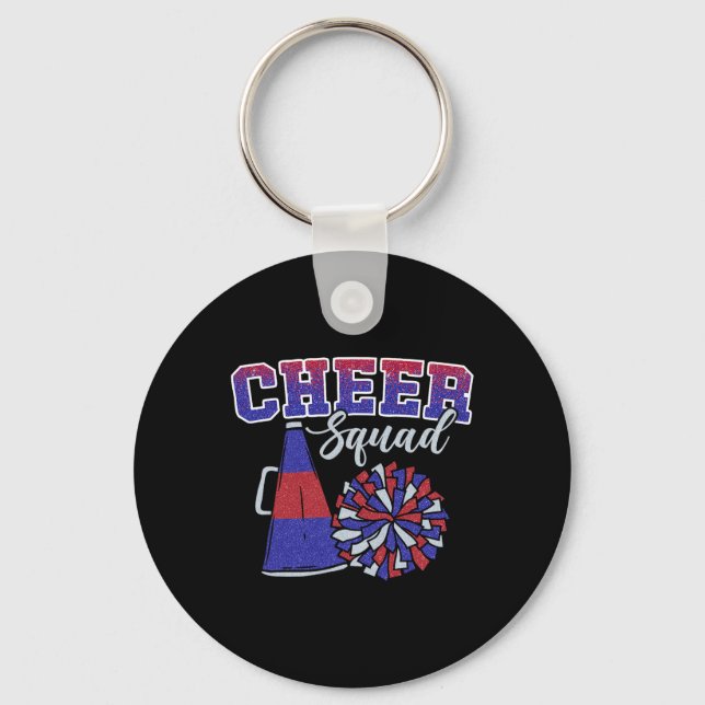 Rolig Cheerleader Cheer Stödteam Cheerleading Röd  Nyckelring (Framsida)