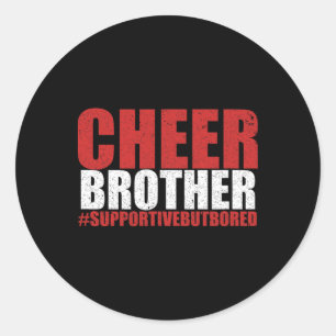 Rolig Cheerleading Bro Cheer Bror Stödjande Bu Runt Klistermärke