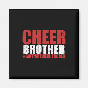 Rolig Cheerleading Bro Tjej Bror Stödjande Bu Magnet