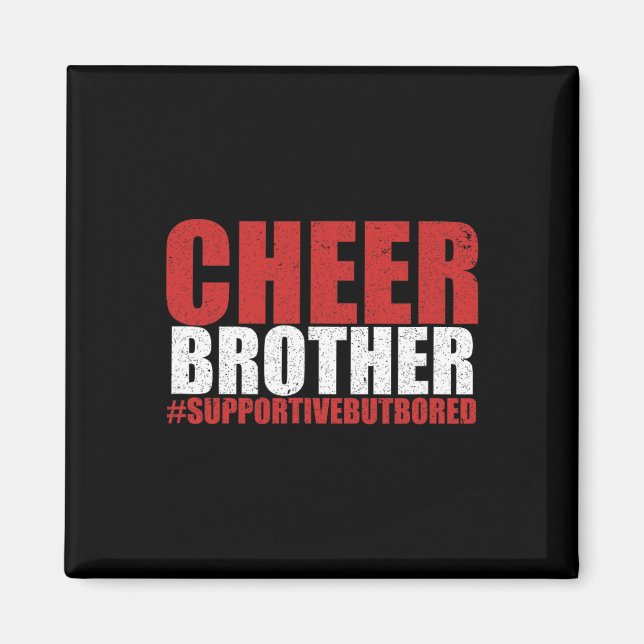 Rolig Cheerleading Bro Tjej Bror Stödjande Bu Magnet (Framsidan)