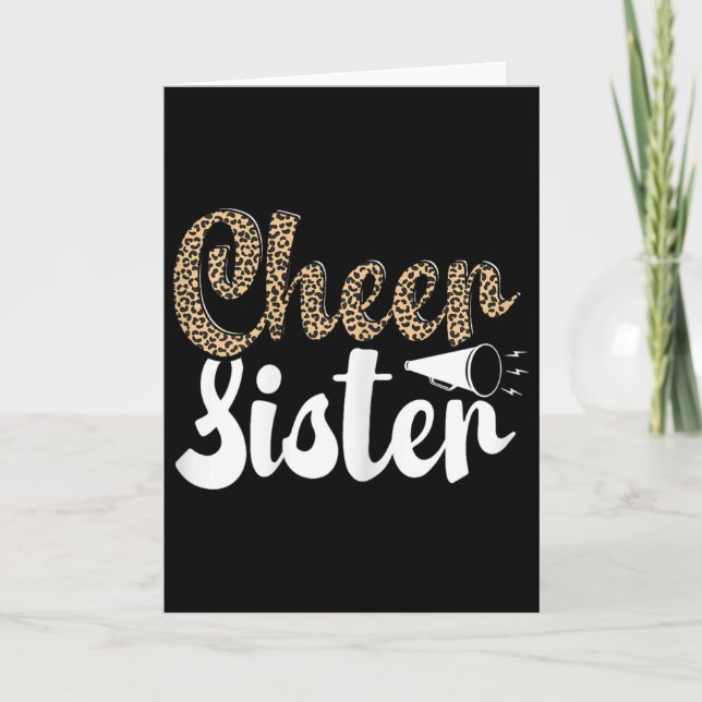 Rolig Cheerleading Leopard Grafisk Kvinnor Glädjes Kort (Framsida)