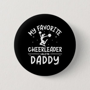 Rolig Cheerleading Tjej Tröja Pappa Stolthet Fäder Knapp