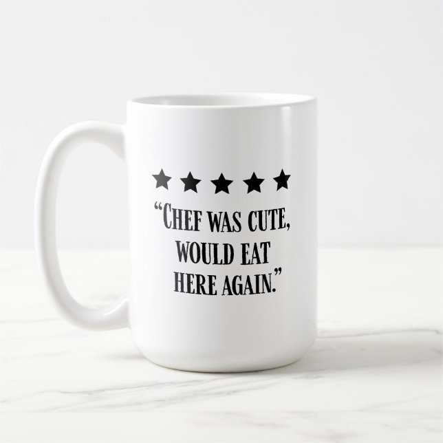 Rolig chef femstjärnig recension kaffemugg (Vänster)