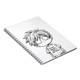 Rolig Chibi Anime Pojke Spiral Foto Anteckningsbok
