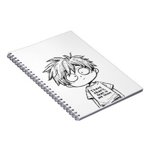 Rolig Chibi Anime Pojke Spiral Foto Anteckningsbok