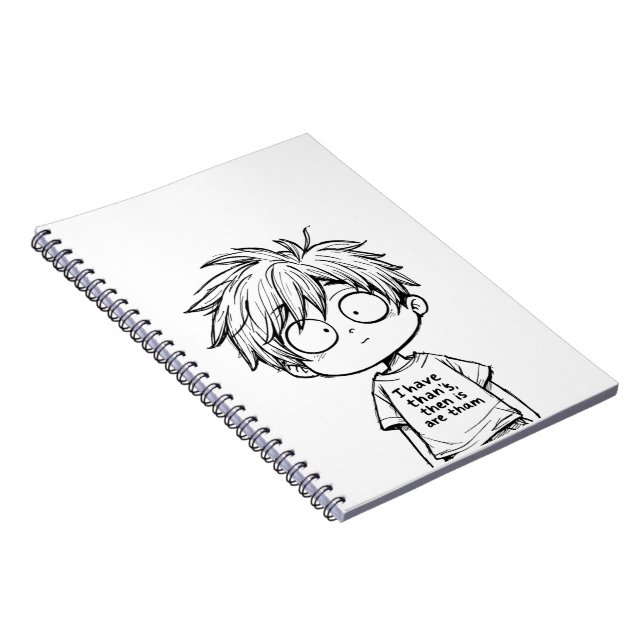 Rolig Chibi Anime Pojke Spiral Foto Anteckningsbok (Högra Sidan)