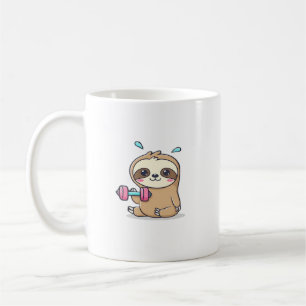 Rolig Chibi-trögdjursträning Sött Kawaii Gym-kort Kaffemugg