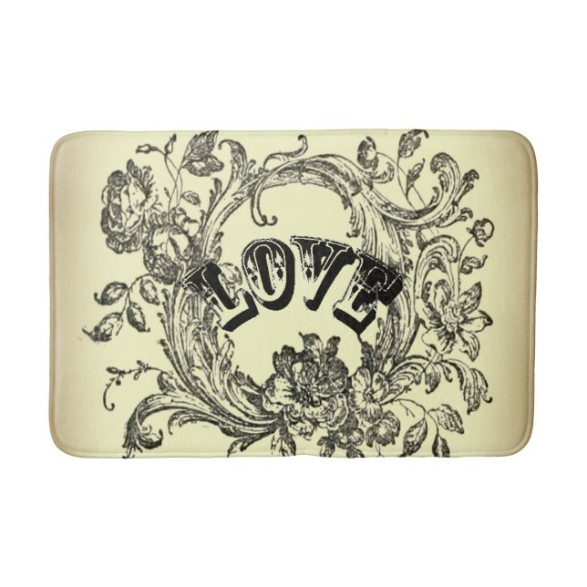 Rolig chic blomstrar snurrande pastel färg victori badrumsmatta (Framsidan)