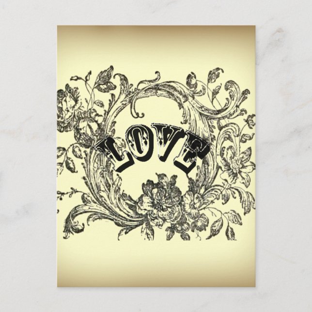 Rolig chic blomstrar snurrande pastel färg victori vykort (Framsida)