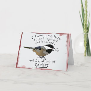 Rolig Chickadee Födelsedagsfågel Sparkar Ass Får U Kort