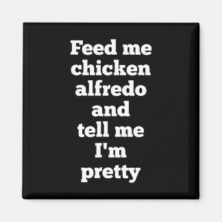 Rolig Chicken Alfredo Pastajälvare Present Italien Magnet