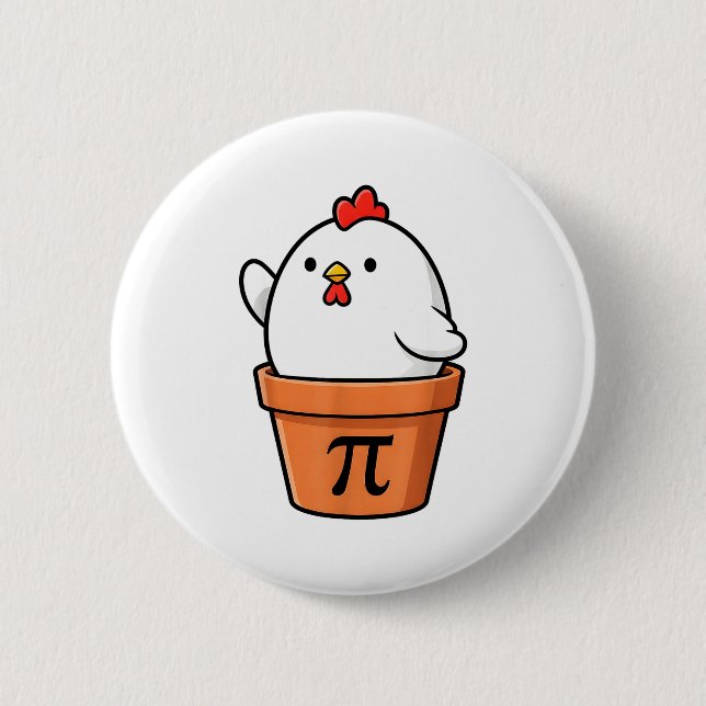 Rolig Chicken Pot Pie Glad Pi-dagen 3.14 Math Lära Knapp (Framsida)