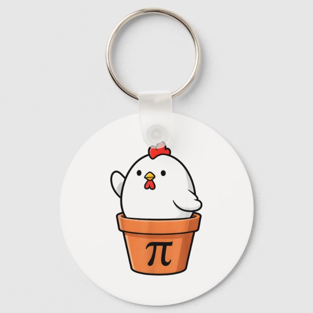 Rolig Chicken Pot Pie Glad Pi-dagen 3.14 Math Lära Nyckelring (Framsida)
