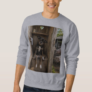 Rolig Chihuahua Bondgård Hund Hoodie Lång Ärmad Tröja