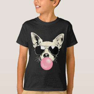 Rolig Chihuahua Bubblegummisolgglas Hund Konstverk T Shirt