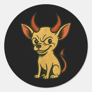 Rolig Chihuahua Halloween Hund Runt Klistermärke