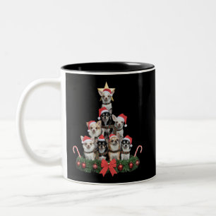 Rolig Chihuahua Hund Julgran Xmas Två-Tonad Mugg