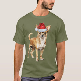 Rolig Chihuahua Jul Santa Hund T Shirt