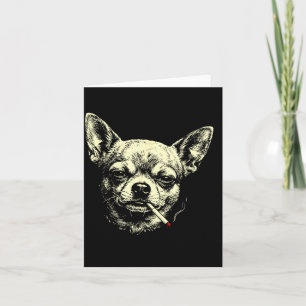 Rolig chihuahua-meme hund rökande cigarett kort
