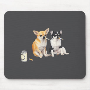 Rolig Chihuahua-meme med hund som röker cigarett Musmatta