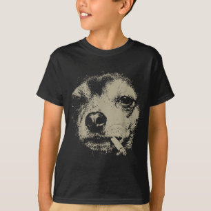 Rolig Chihuahua-meme med hund som röker cigarett T Shirt