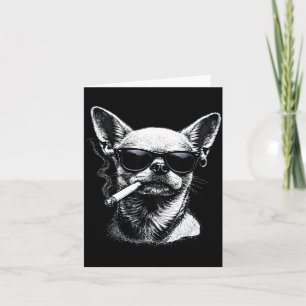 Rolig Chihuahua-meme med hund som röker cigarett Tack Kort