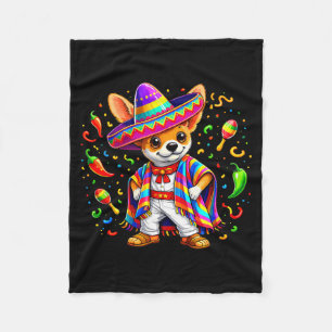 Rolig chihuahua mexikansk hatt hund cinco de mayo fleecefilt