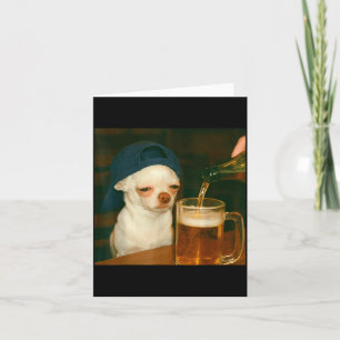 Rolig Chihuahua Öl Meme Hund Reaktion Humor Rolig Kort