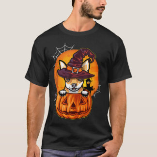 Rolig Chihuahua Pumpa Halloween T Shirt