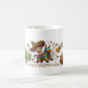 Rolig Chihuahua Ridande Piñata Fiesta Födelsedag Kaffemugg