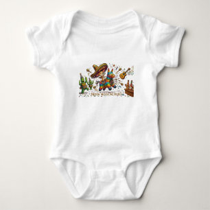 Rolig Chihuahua Ridande Piñata Fiesta Födelsedag T Shirt