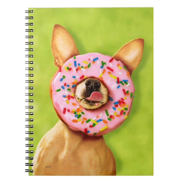 Rolig Chihuahuahund med stänkmunken på näsa Anteckningsbok Med Spiral (Framsidan)