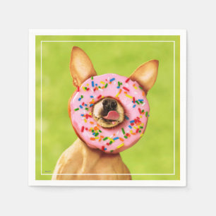 Rolig Chihuahuahund med stänkmunken på näsa Pappersservett