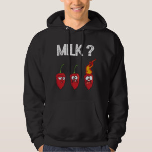 Rolig Chilipeppar Het Habanero Sås Mjölk Hoodie