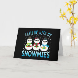 Rolig Chillar Med Mina Snögnommar Jul Kort