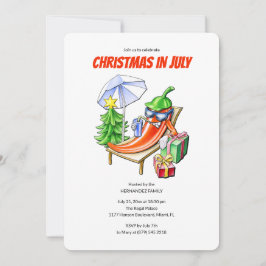 Rolig Chilli-jul i juli-sommar-poolparty Inbjudningar