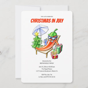 Rolig Chilli-jul i juli-sommar-poolparty Inbjudningar