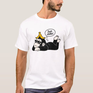 Rolig Chillin Gorilla Herr T-Shirt - Banana Humor