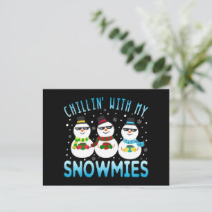 Rolig Chillin' Med Mina Snömies Julkort Vykort