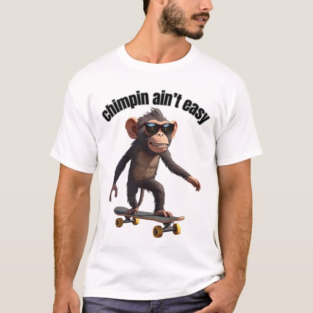 Rolig chimpanskjorta med rolig apmotiv  t shirt (Framsida)