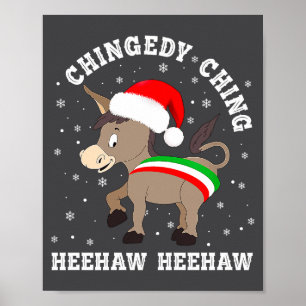 Rolig Chingedy Ching Hee Haw Tomte God Jul Poster