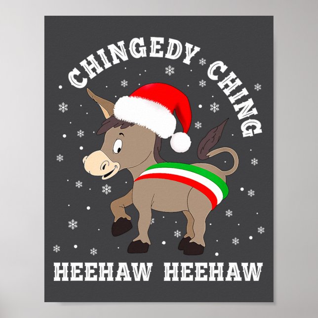 Rolig Chingedy Ching Hee Haw Tomte God Jul Poster (Framsidan)