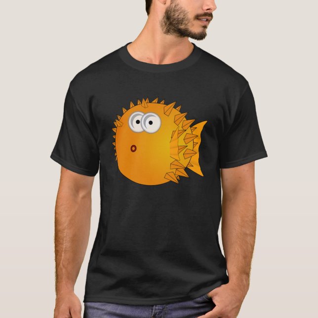 Rolig chockad Pufferfisk T-shirt (Framsida)