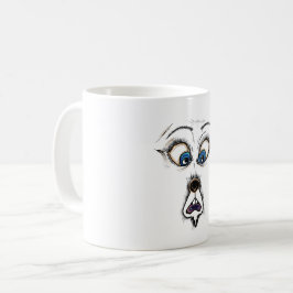 Rolig Chockad Tecknad Ansikte T-Shirt Kaffemugg