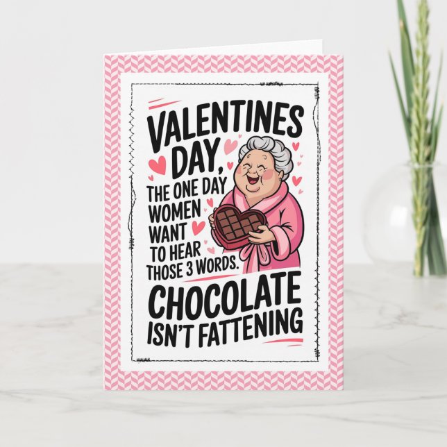 Rolig choklad Alla hjärtans dag humor Kort (Framsida)