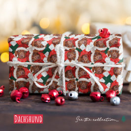 Rolig chokladbrun dachshund julmönster presentpapper