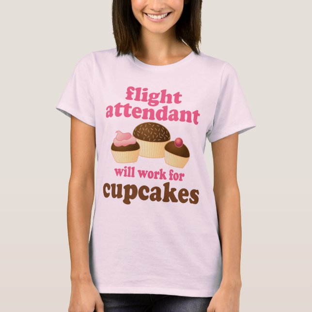 Rolig chokladmuffinsflygvärdinna t shirt (Framsida)